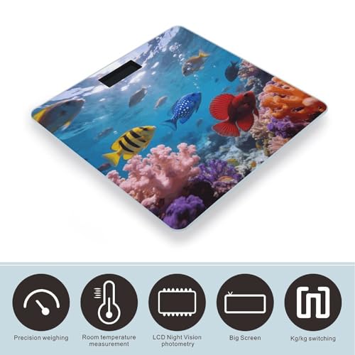 Báscula digital de baño con vidrio templado y pantalla LCD miniatura 3