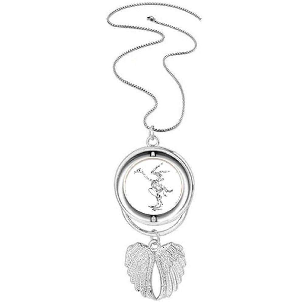Collier squelette d'autruche ailes d'ange idéal pour look rock