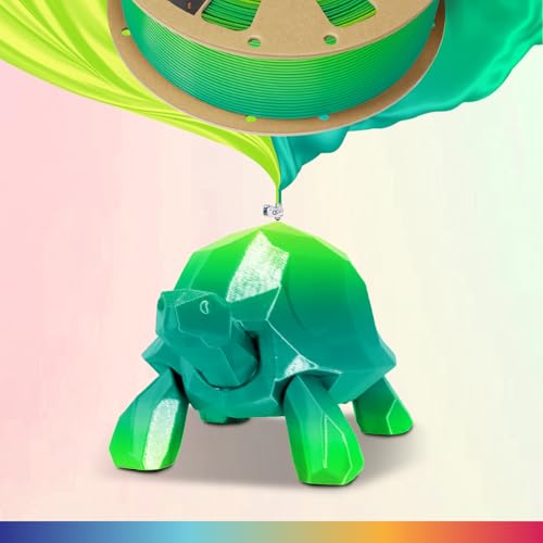 Image of OVERTURE Silk PLA Rainbow Filament 1.75mm, Bi-Color Shiny PLA Finish, Smooth & Glossy, 1kg Spool (2.2lbs), Ideal for Cosplay Jewelry & Home Decor (Silk Tropic)