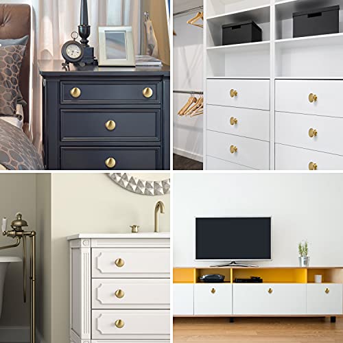 Biglufu 1 Inch Drawer Knob, 6 Pack Brass Kitchen Cabinet Knobs, Gold Dresser Knobs Drawer Pulls #TOP6