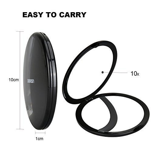 Deweisn Magnifying Compact Cosmetic Mirror Elegant Compact Pocket Makeup Mirror, Handheld Travel Makeup Mirror With Powerful 10X Magnification And 1X True View Mirror For Travel Or Your Purse #TOP1