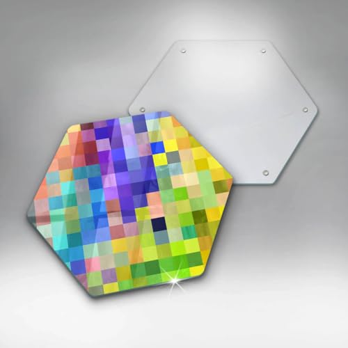 Planche à découper 40cm Wallfluent Cuisson Résistance design hectagonal en pixels