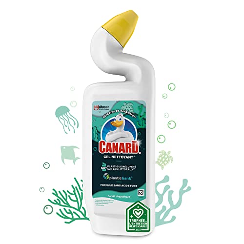Canard WC Gel Nettoyant Formule Sans Acide Fort - Elimine Taches & Calcaire - Parfum Forêt Aquatique - 750 ml