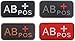 Kit patch per gruppo sanguigno AB Pos, tattico tipo AB positivo 3D PVC gomma Fastener Patches, 4.97 X 0.98 pollici, Bundle 4 pezzi