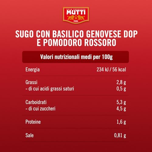 Image of Mutti Parma Pasta Sauce with Basil • Italian Tomato Sauce with Genovese Basil PDO, 14.11 oz ℮ 400 g (Pack of 2)