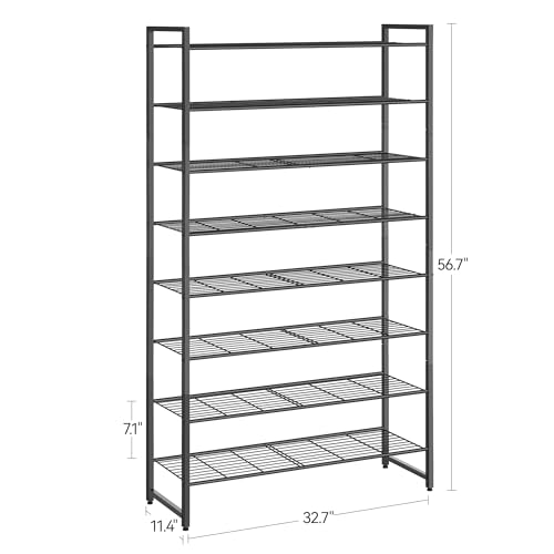 Shoe Rack for Closet, Metal Shoe Organizer, 8 Tier Garage Shoe Rack Max Holds 40 Pairs,Shoe Storage Shelf,Entryway, Black - Image 4