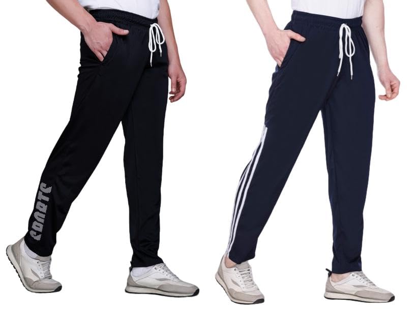HVBK Men Track Pants (PIK-02-BLACK-01-BLUE-COMBO)