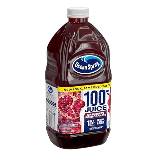 Image of Ocean Spray 100% Juice Cranberry Pomegranate Juice Blend, 64 Fl Oz Bottle (Pack of 2)