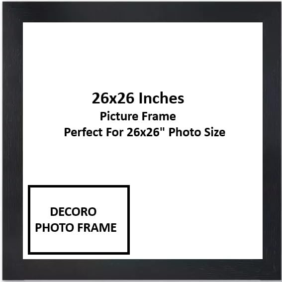 Square Sizes Black Colour Photo Frames (Black, 26x26 inch)