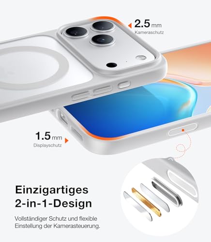 TORRAS Guardian-Mag für iPhone 17 Pro Max Hülle für MagSafe Silbergrau – Ansicht 4