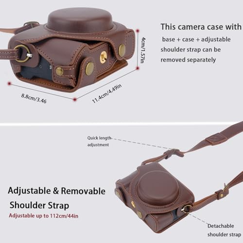 Funda para cámara Bowan G7X Mark II y Mark III de cuero vintage miniatura 5