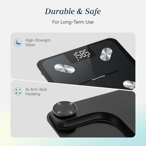 Etekcity Smart Scale for Body Weight, FSA&HSA Eligible, Bathroom Digital Weighing Scale with BMI, Body Fat, Muscle Mass, Accurate Bluetooth Home User Health Equipment Sync Apps