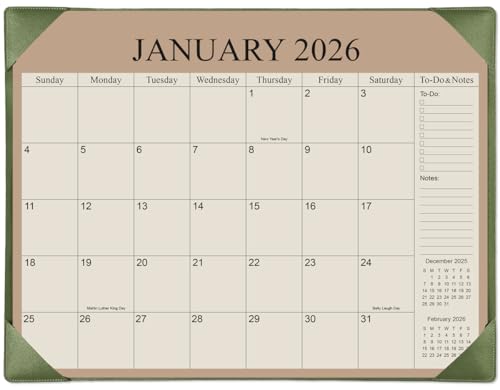 Calendrier de bureau 2024-2026 grand sous-main de 20 mois pour organisation