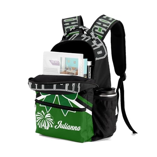 Green Cheer Custom Cheer Bag Backpack for Cheerleader Personalized Cheerleading Backpack Bag, Cheer Coach Casual Travel Daypack4