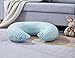 QUENESS Nursing Pillow and Positioner, Breastfeeding, Bottle Feeding, Baby Sitting Support with Removable Ultra Soft Cover, Tummy Time Support for Baby Boys and Girls (Cloud Blue)
