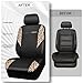 CAR PASS Leopard Print Faux Leather Car Seat Covers & Leopard Car Mats&Leopard Steering Wheel Cover Seat Belt Pad Universal Car Accessories for SUV,Van,Saden,Truck Automobile Interior Sets