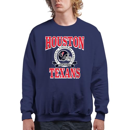 Junk Food NFL - Houston Texans - Prep - Officially Licensed Adult Pullover Fleece Crew Neck for Men and Women Navy