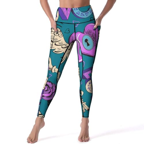 Legging femmes pantalon de sport yoga taille haute Ailes d'amour taille S