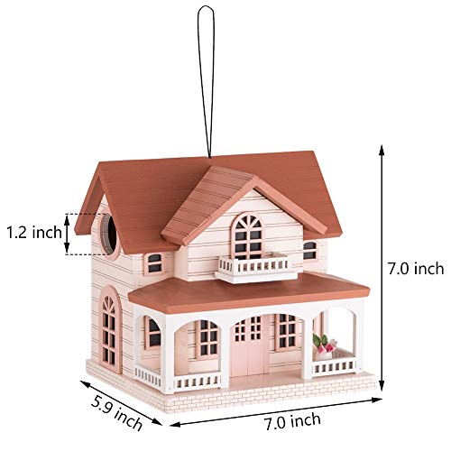 Modern Home Outdoor Wooden Birdhouse - Ocean Bungalow Red Roof #TOP5