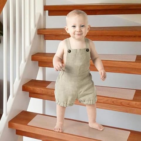 Non Slip Stair Treads Tape 15 Pieces：Anti-Slip Indoor Adhesive Staircase Step Treads Strip, Waterproof Safety Anti-Slip Tape, Heavy Duty Non-Slip Traction Tape for Stairs, Floor, Bathroom (24"x4") Cover