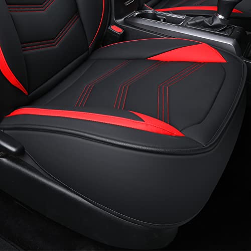 Luckyman Club Tacoma Custom Seat Covers M9 Full Set, Fit 2005-2023 Tacoma Double/Crew Cab Sr Sr5 Trd Sport Trd Off-Road Prerunner Trims, With Waterproof Faux Leather (Full Set, Black-Red) #TOP3