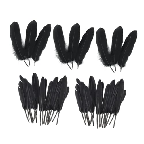 KONTONTY 100 Piezas decoração parede plumens decoración colgante adornos decorativos decoración escénica plumiferos accesorios de cosplay de fiesta DIY pluma de artesanía Black