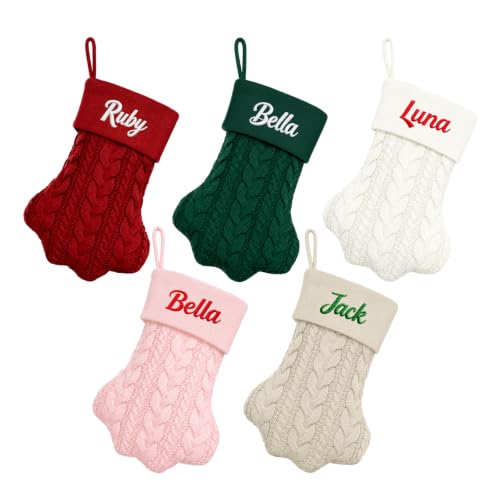 Personalized Dog Christmas Stockings - Custom Pet Paw Stocking for Puppy