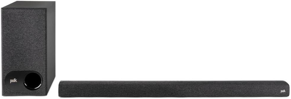 Polk Audio Signa S3 Sound Bar for TV & Wireless Subwoofer with Built-in Chromecast & Google Assistant, Low-Profile Design, Works with 8K, 4K & HD TVs, Bluetooth and Wireless Streaming S3 Soundbar + Subwoofer