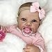 FRUIQIN 4-Piece Magnetic Pacifier Set for Reborn Doll Accessories Simulates Realistic Soothing and Feeding Cute Pink Collection (Kiss Me, Heart Bear, Rainbow, I Love Mommy)
