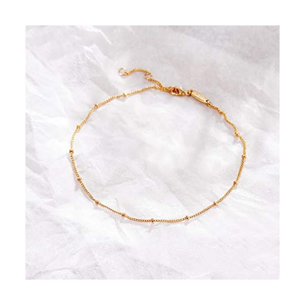 Mevecco-Gold-Star-Charm-Anklet14K-Gold-Plated-Boho-Beach-Dainty-Cute-Tiny-Lucky-Star-Foot-Chain-Ankle-Bracelet-Silver-Beaded-Chain-Anklet-for-Women MEVECCO Anklet for Women Gold Satellite Chain 14K Gold Plated Dainty Boho Beach Summer Simple Foot Jewelry Ankle Bracelet for Girls