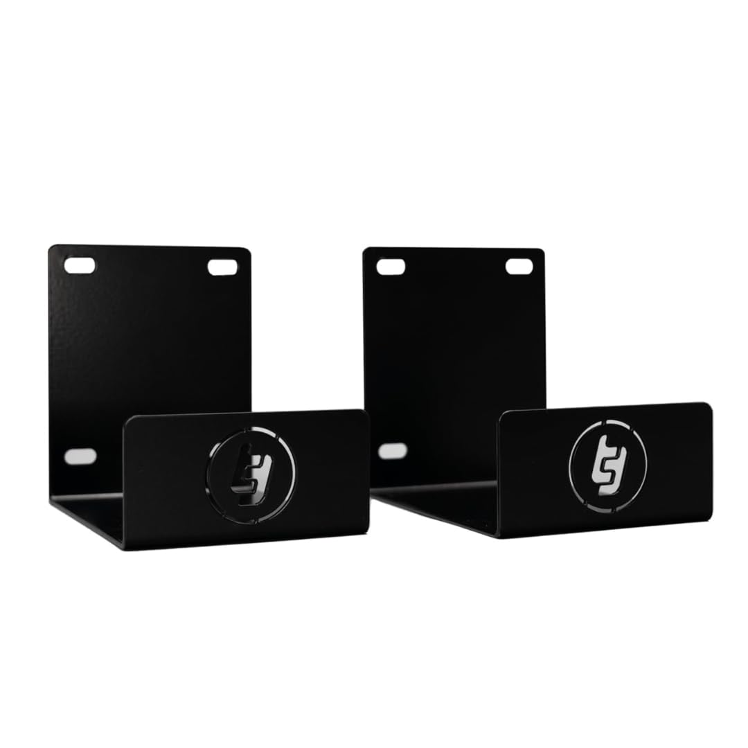 TradeTidy Black Ladder Brackets (Pair) – Heavy Duty Steel Ladder Holders for Wall or Van Mounting | Ideal for Garages, Workshops, Sheds & Trade Vans | Made in UK | Wall Mounted Storage Hooks