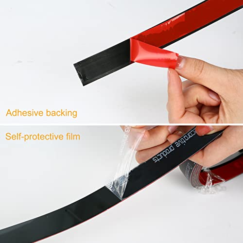 5M Zierleisten Selbstklebend Stuckleisten Edelstahl Deckenleisten, Gold Spiegelstreifen Selbstklebend Wandleiste für Wand, Spiegel, Decke, Möbeldekor (Schwarz, 1cm)