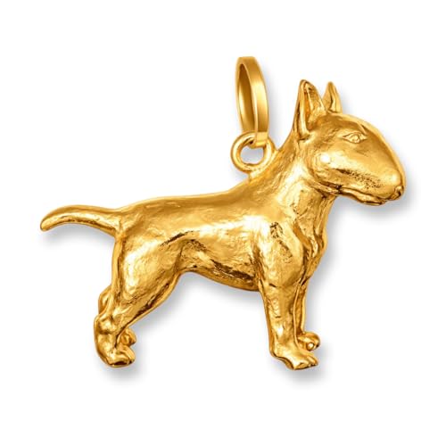 Pendentif Bull Terrier en argent plaqué or pour le style au quotidien