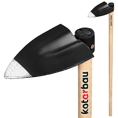 KOTARBAU Azada de jardín con forma de corazón, 110 mm x 145 mm, con mango, 120 cm, azada combinada para malas hierbas, herramienta de jardín para trasplantar, deshierbe, cuidado del jardín