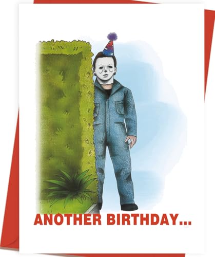 OJsensai Funny Michael Myers Halloween Card, Horror Movie Theme Halloween Birthday Gifts & Card for Women Men Her Him，Scary Movies Killer