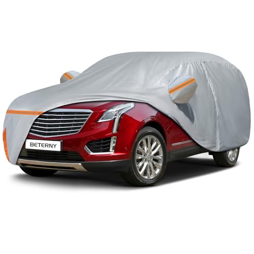 Image of Car Cover for 2016-2025 Cadillac XT5, Waterproof Custom-fit Sun Rain Dust Snow Wind All Weather Protection Outdoor XT5 Full Car Cover with Cotton Lining and Door Zipper-Gray