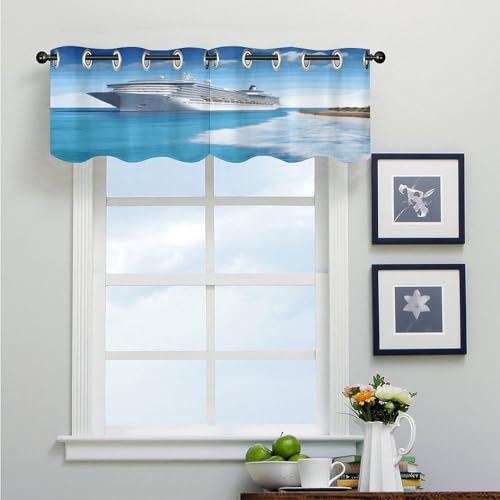 Cortinas opacas con cenefa para ventana de dormitorio con bolsillo 5