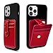 M-Plateau Phone Card Holder, Wallets With Elastic Magnetic Closure, Slim Card Holder For Phone Case With 3M Stickers For iPhone 14 Case and Most Smartphone (Red)