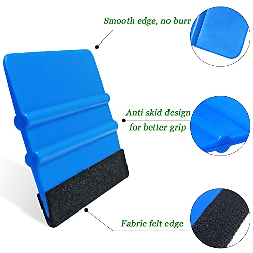 2 Pieces Wallpaper Smoothing Tool, Vehicle Vinyl Felt Squeegee Window Tint Film Tool for Peel and Stick Wallpaper (blue) - Image 4