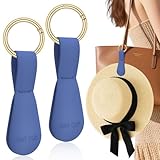 Fikoksol Magnetic Hat Clip for Travel - 2Pcs Navy Silicone Hat Holder for Bags, Purses, Luggage & Beach Hats - Secure Hats Hook Clip for Totes, Vacation Essentials