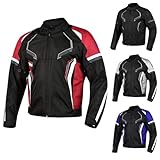 PANDA CYCLE GEAR Motorcycle Jacket for Men & Women All Season Impact Armored Enduro Dual Sports ATV Touring Biker Protective Motorbike Jackets (US, Alpha, Large, Regular, Regular, RED)