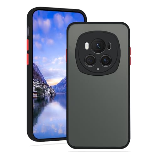Anlalish Compatible with Honor Magic 6 Pro Case Translucent Matte, for Honor Magic 6 Pro Phone Case Shockproof TPU Bumper Cases Protective Cover (Black)