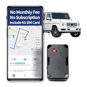 VITALGLOW GPS Tracker for Vehicles No Monthly Fee, No Subscription, Long Battery Life, 4G SIM Card and Data Included, Trip History, GeoFence, Driving Alerts