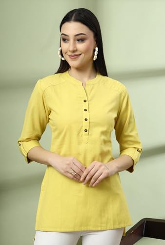 Image of Pistaa's Women's Cotton Relaxed Fit Short Kurti