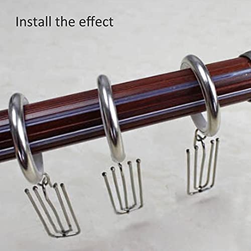 WYAN 20 Pack Metal Curtain Hooks, Drapery Curtains Hanging Rings, Shower Curtain Rings - Image 3
