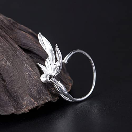 Bague ajustable S925 orchidée pour éviter les erreurs de taille