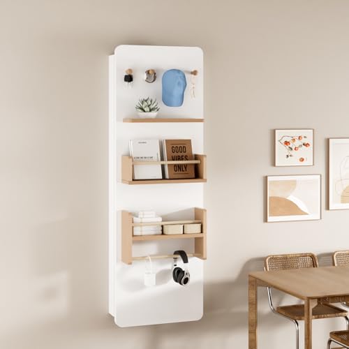 Wall Mounted Ironing Board Cabinet with Storage & Sliding Door (White) - image 2