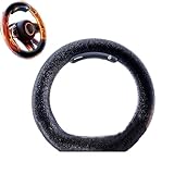 2025 Black Heated Steering Wheel Cover Wireless Warmer, Heated Steering Wheel Cover Wireless Rechargeable, Steering Wheel Warmer Heated Cordless, Hand Warming Suede 5 Seconds Fast Heating (D Shaped)