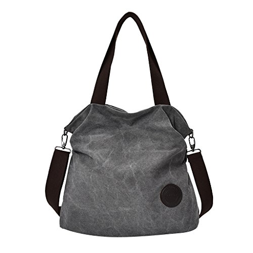 gazechimp Moda Feminina Bolsa De Lona Bolsa De Ombro Crossbody Sacos Sacola Bolsa Ocasional - Cinza