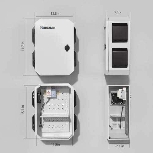 Image of Outdoor Electrical Box with Thermostat and Fan, Cold-Rolled Steel Plate, Aluminum Alloy Back Beam, One-Piece Ventilation Design, IP65 Waterproof, Wall /Pole Mounted. (17.7 inch x 13.8 inch x 7.9 inch)